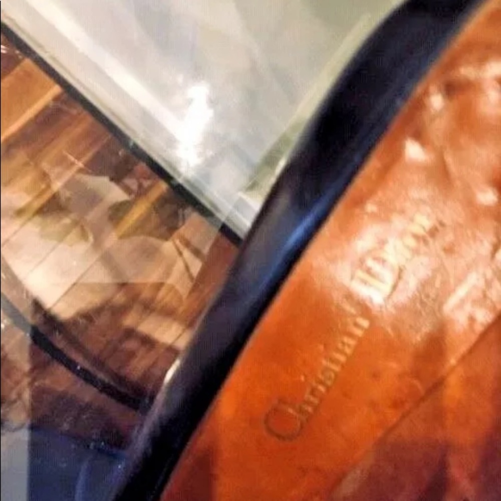 Vtg CHRISTIAN DIOR Black Block Heel logo 6/ 6.5 - Picture 6 of 10